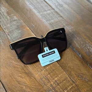 Foster Grant Black Sunglasses with Gold Trim